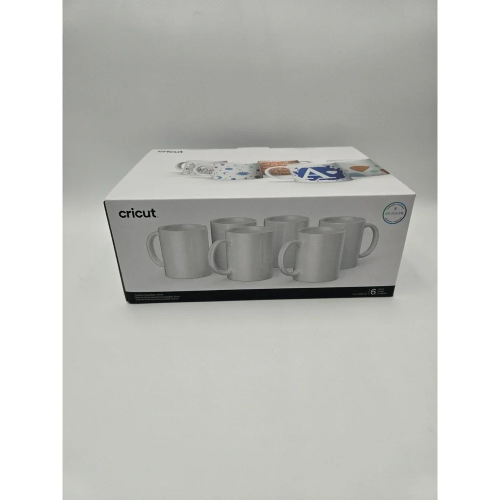 Cricut Creamic Mugs Blank White 6 ct set 12 Oz For Cricut Mug Press